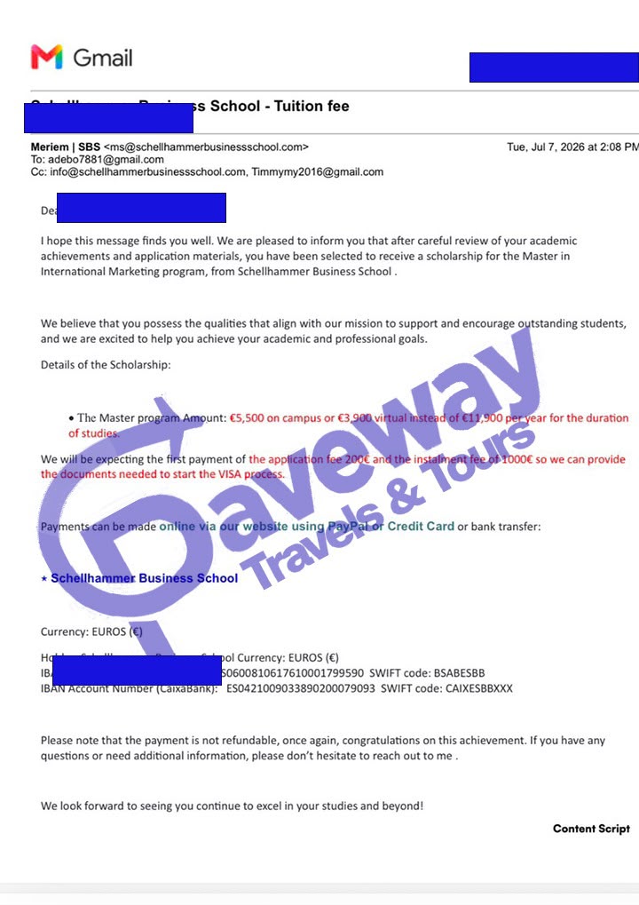 University Admission Letter